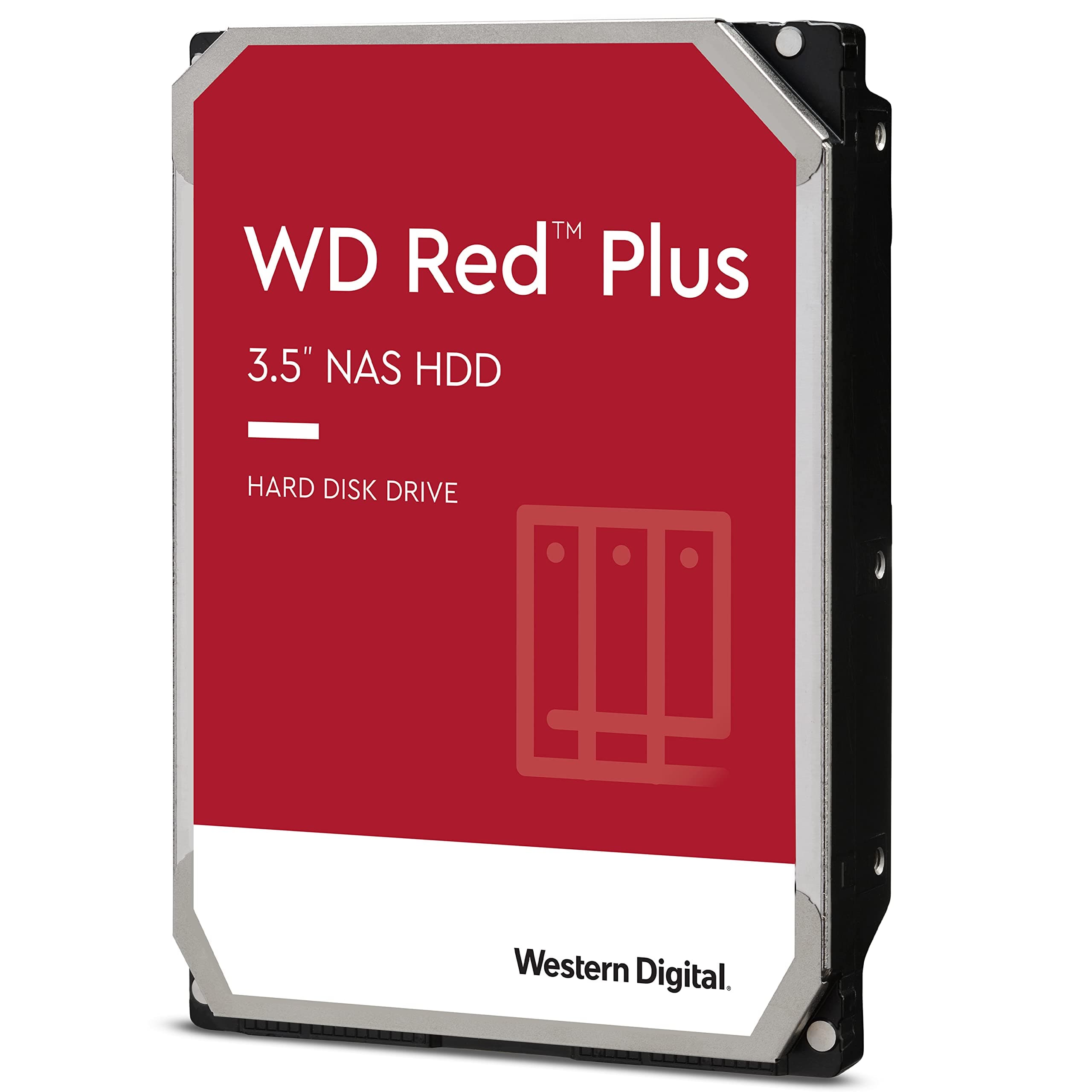 Western Digital 6TB WD Red Plus NAS Internal Hard Drive HDD - 5400 RPM, SATA 6 Gb/s, CMR, 256 MB Cache, 3.5" -WD60EFPX
