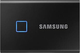 Samsung T7 Touch Portable SSD 2TB - Up to 1050MB/s - USB 3.2 External Solid State Drive, Black (MU-PC2T0K/WW)