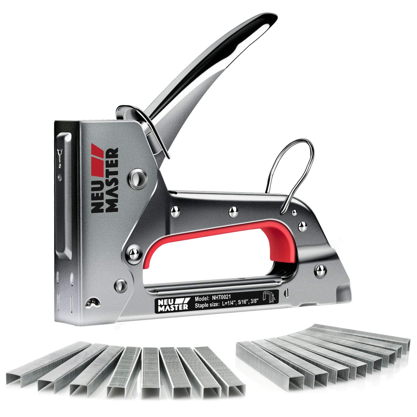 NEU MASTER Staple Gun, Light Duty Stapler Kit Come with 1600 pcs 5/16,3/8 inch JT21 Staple Strip, All Steel Tacker for General Repairs, Crafts, Upholstery, Decorating