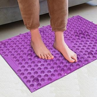 2PCS Foot Massage Mat Acupressure Mat Foot Reflexology Walking Toe Plate Massage Pad Bathroom Mat Yoga Mat Anti-Slip Mat Outdoor Game Punishment Mat (Purple)