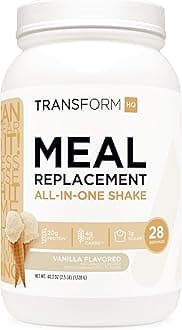 TransformHQ Meal Replacement Shake Powder 28 Servings (Vanilla) - Gluten Free, Non-GMO