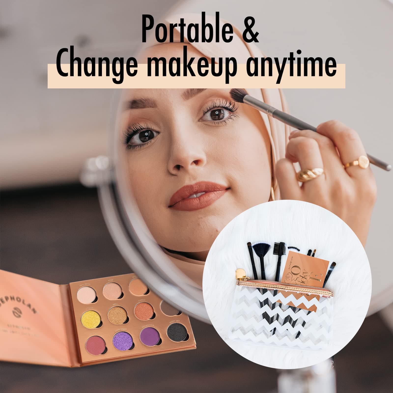 Eyeshadow Palette, BEPHOLAN 12 Colors DIY Eyeshadow,Refillable and Removable Eye Shadow With Magnetic Palette,Highly Pigmented, Professional Nudes Natural Bronze Neutral Smoky Cosmetic Eye Shadows,3