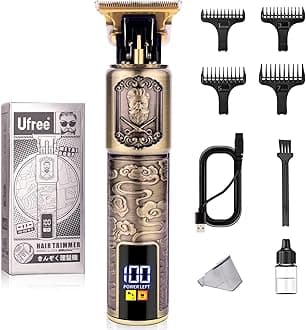 Ufree Beard Hair Trimmer for Men Professional, Grooming Cutting Kit, Mustache T Blade Liners Trimmer Electric Shavers, Cordless Zero Gapped Edgers Clippers Barber Supplies, Gifts for Men