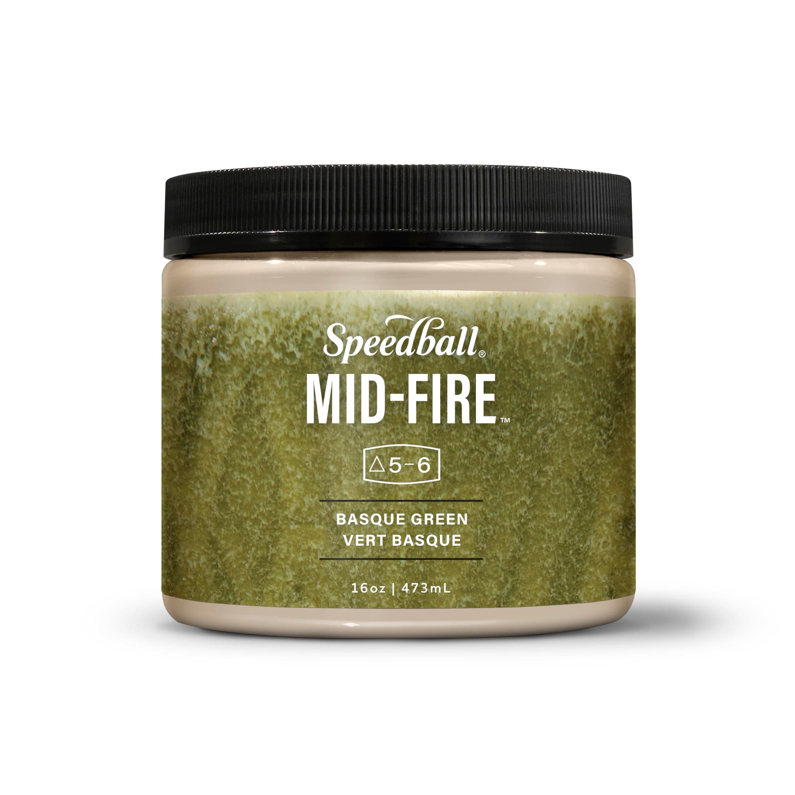 Speedball Mid-Fire Glaze, Basque Green, 16 Ounce Jar for Pottery and Ceramics