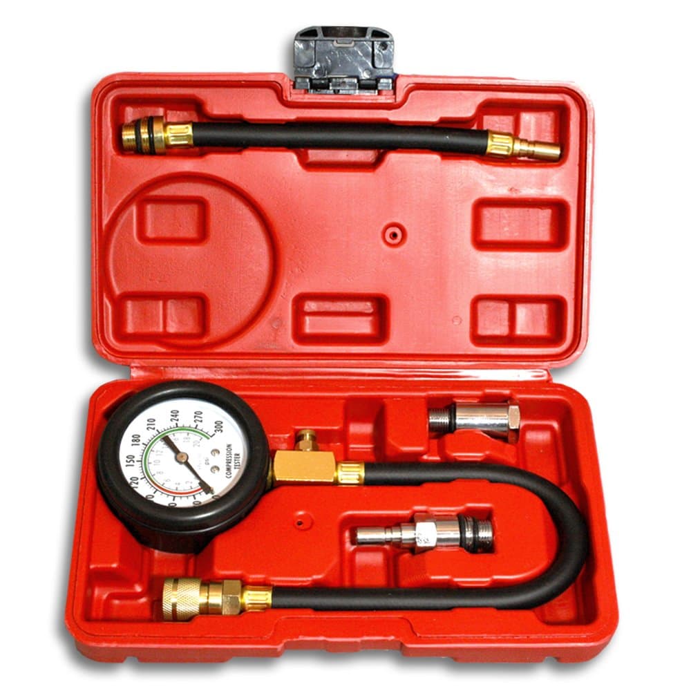 T1A 5 Piece Gas Cylinder Compression Tester - Diagnose Issues with Pistons, Rings or Valves, 0-300 psi Range, T1A-OT307