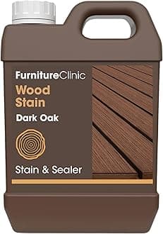 Furniture Clinic Wood Stain | Water Based | Fast Drying, Low Odor, & Non-Toxic | Multiple Finishes | for Indoor & Outdoor Furniture and More | Dark Oak (85 Fl Oz / 2500ml)