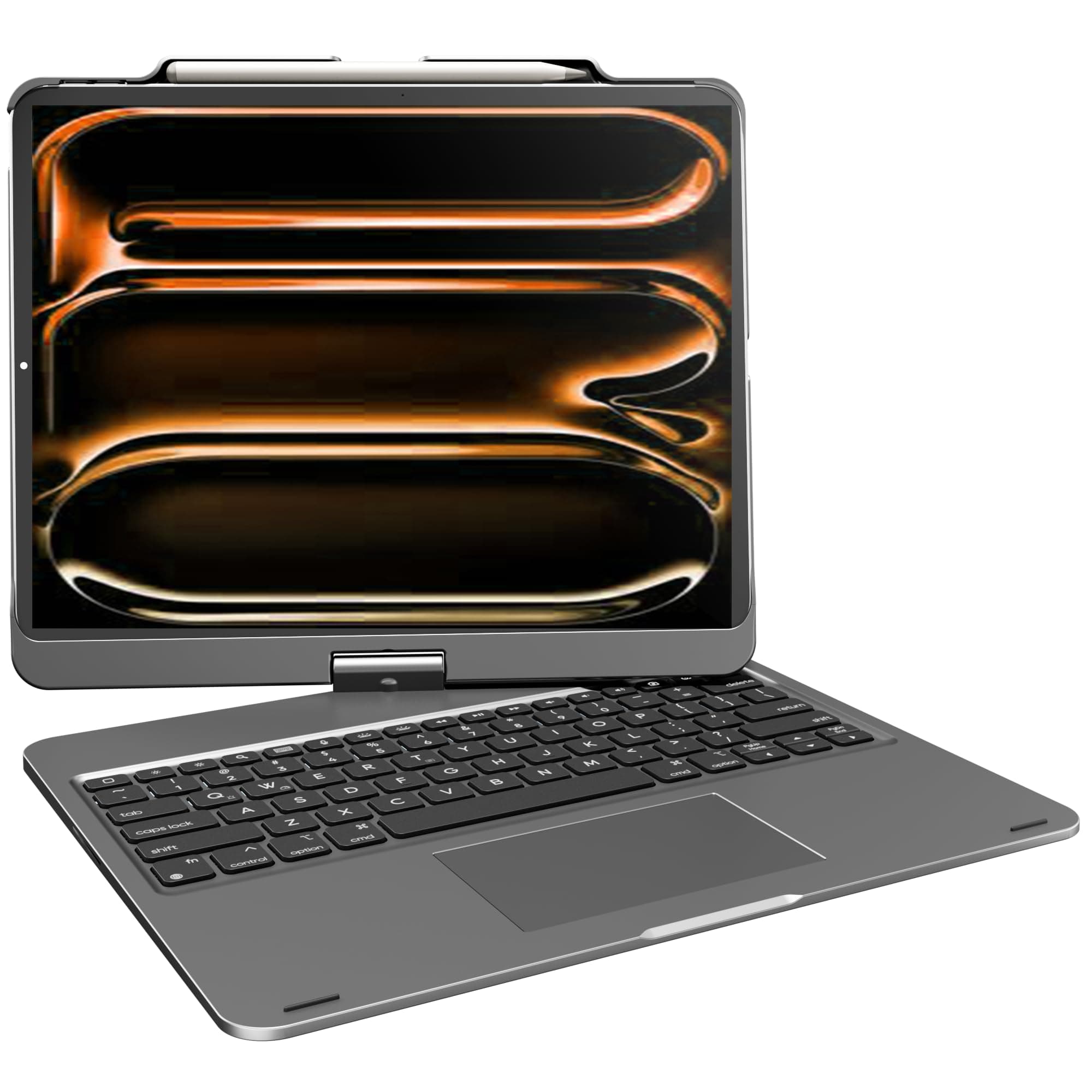 Keyboard Case for iPad Air 13-inch M4 M3 M2 & iPad Pro 13 inch M5 M4 & iPad Pro 12.9-inch 6th 5th 4th 3rd Gen: Wireless 360 Rotating, Trackpad Backlit Pencil Holder, Space Gray