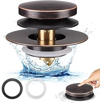 Bathtub Drain Stopper, Uxoz Universal Tub Stopper for Replacing Tip Toe/Trip Lever/Lift&Turn Tub Drain, Bath Tub Drain Stoppers Desiged for 1.5" to1.72 Drain Hole with 3 O-Rings, Oil Rubbed Bronze