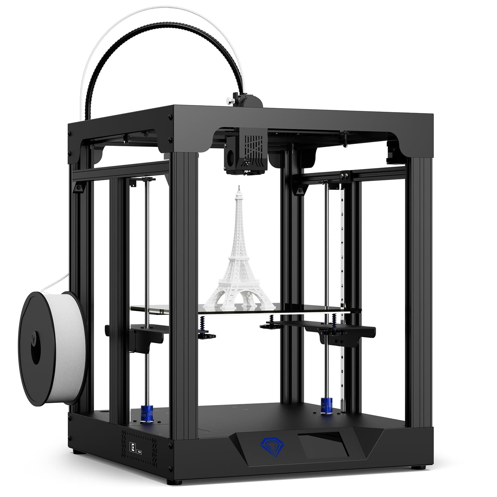 NANZU 3D printer, TWOTREES SP-5 V3 3D Printer High-Speed Printing 350mm/s Core XY Structure and Dual Z Axis Direct Drive Extruder with 3.5'' Touchscreen Compatible with Windows & Systems Support Filam