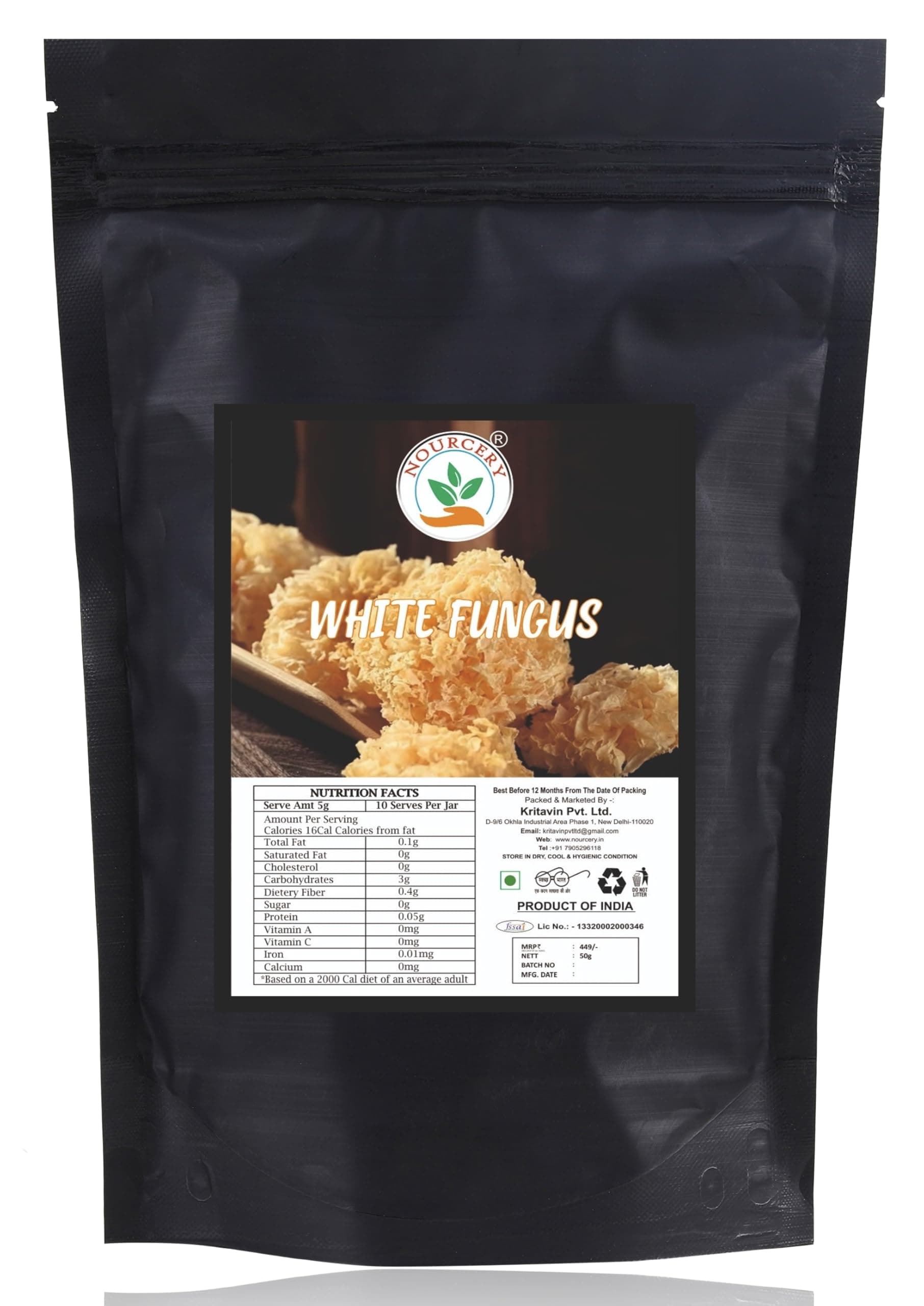 Nourcery Edible White Fungus, 50g