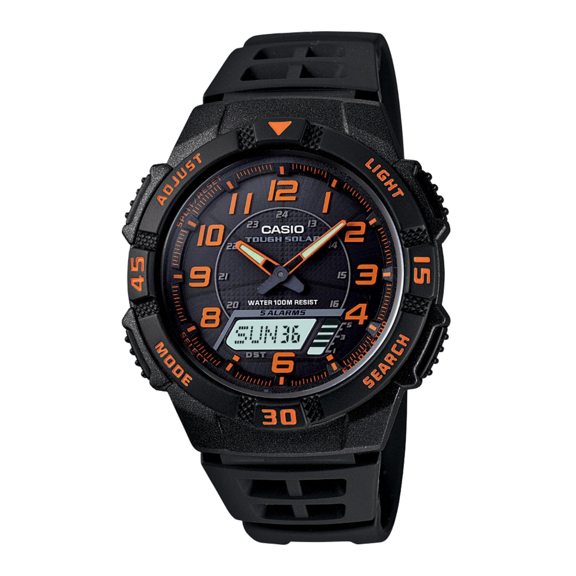Men's AQS800W Slim Solar Multi-Function Ana-Digi Sport Watch