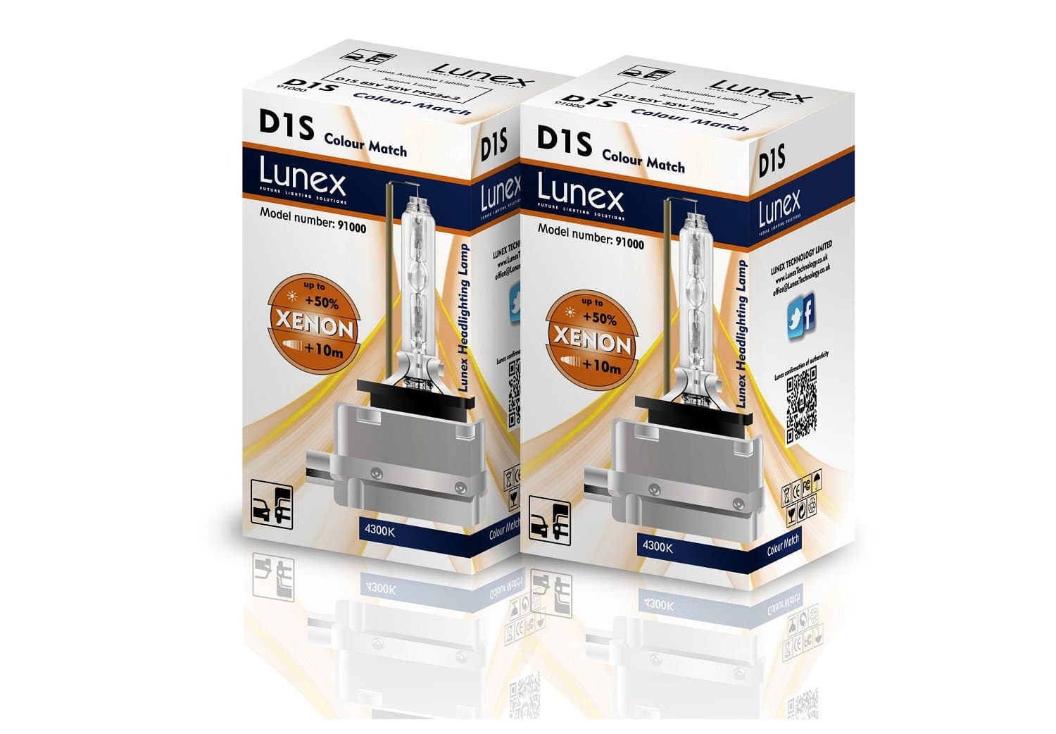 Lunex D1S HID Headlight Lamp Xenon Replacement Bulb (4300K)