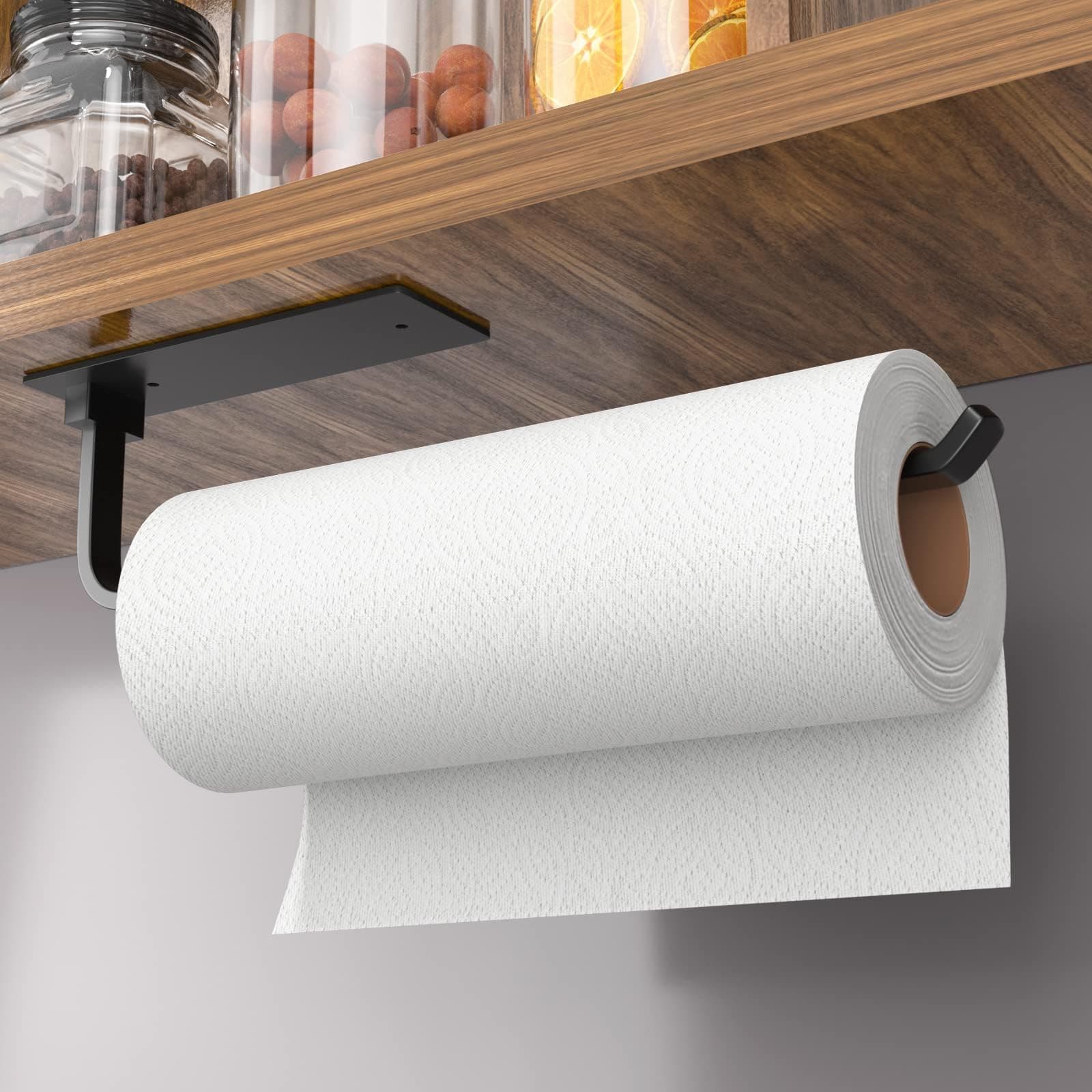 Paper Towel Holder - Self-Adhesive or Drilling BLK