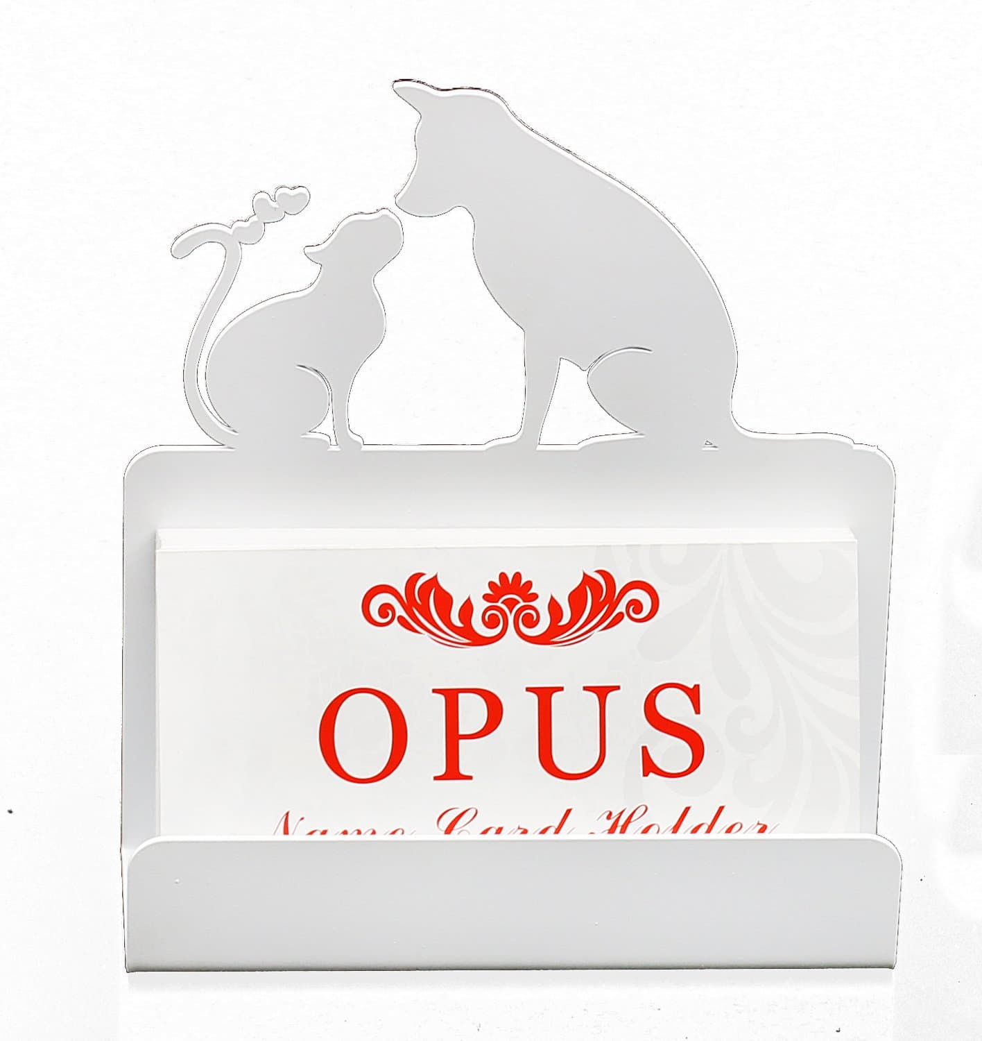 Business Card Holders - Pet Favored Shape - White