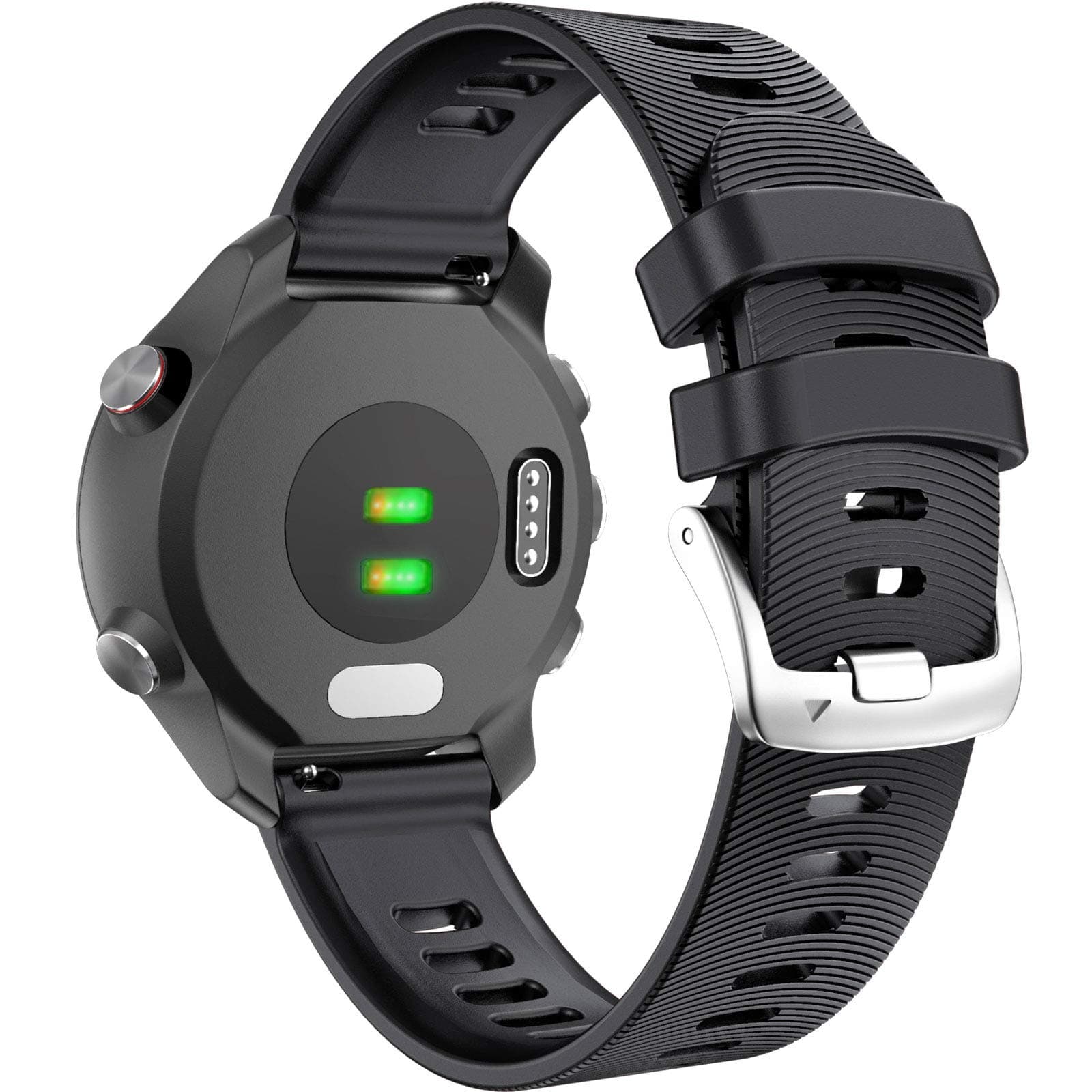 ANCOOL for Garmin Forerunner 245/165/55/645 Watch Band, 20mm Silicone Sport Watch Band Compatible with Garmin Vivoactive 5/3/Venu 2 Plus/Sq 2, for Galaxy Watch 7/6/5/4/FE 40mm 44mm(Black)