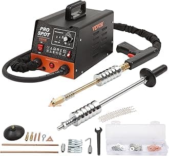 VEVOR Stud Welder Dent Repair Kit, 3KW Spot Welder Dent Puller with 6 Welding Modes, Auto Body Spot Welding Dent Puller Machine & 16 Types of Welding Accessories for Car, Truck, Motorcycle Dent Repair