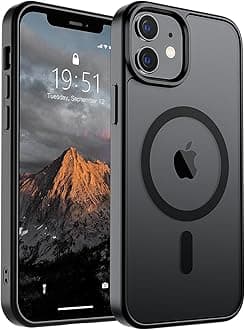 Magnetic for iPhone 12 Case/iPhone 12 Pro Case (Compatible with MagSafe)(10 FT Military Grade Drop Protection) Slim Translucent Matte Shockproof with Anti-Fingerprint Phone Case,Black