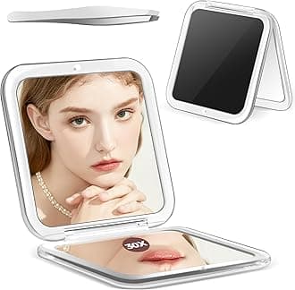 MIYADIVA Magnifying Mirror, 30X Compact Mirror, Pocket Mirror with 30X/1X Mag...