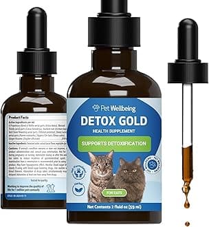 Pet Wellbeing Detox Gold for Cats - Supports Natural Vitality & Maintains Overall Wellness with Nettle, Blessed Thistle, Burdock Root - Veterinarian-Formulated Herbal Supplement 2 oz (59 ml)