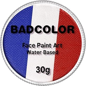 Red White Blue Face Body Paint for US Flag & Joker Face Painting Makeup, Water-Based Facepaint Kit for America’s Patriotic Parade 4th of July USA Independence Day & Halloween Clown SFX Costume Cosplay