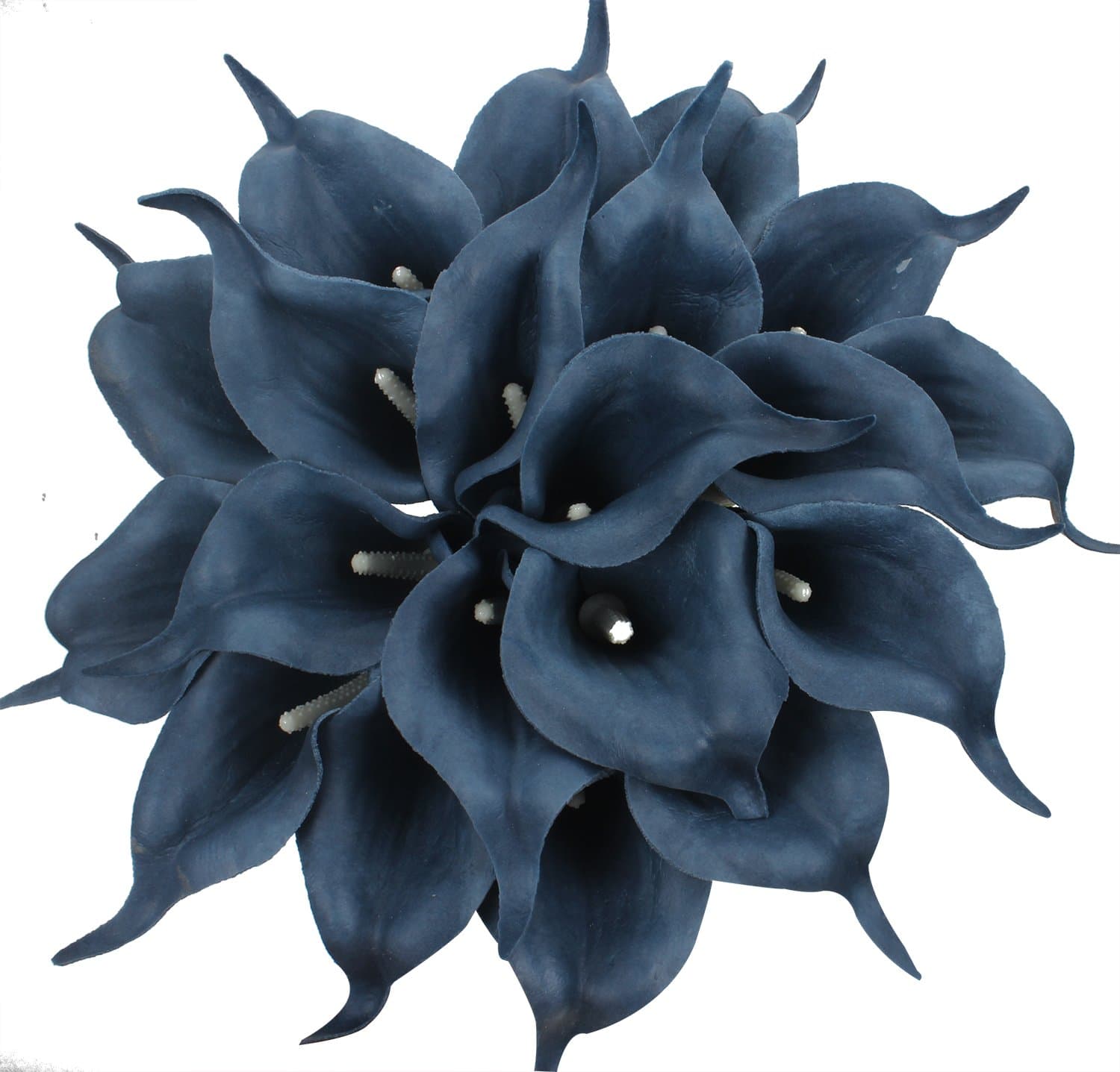 20pcs Calla Lily Bridal Wedding Bouquet Lataex Real Touch Artificial Flower Home Party Decor (Purplish Blue)