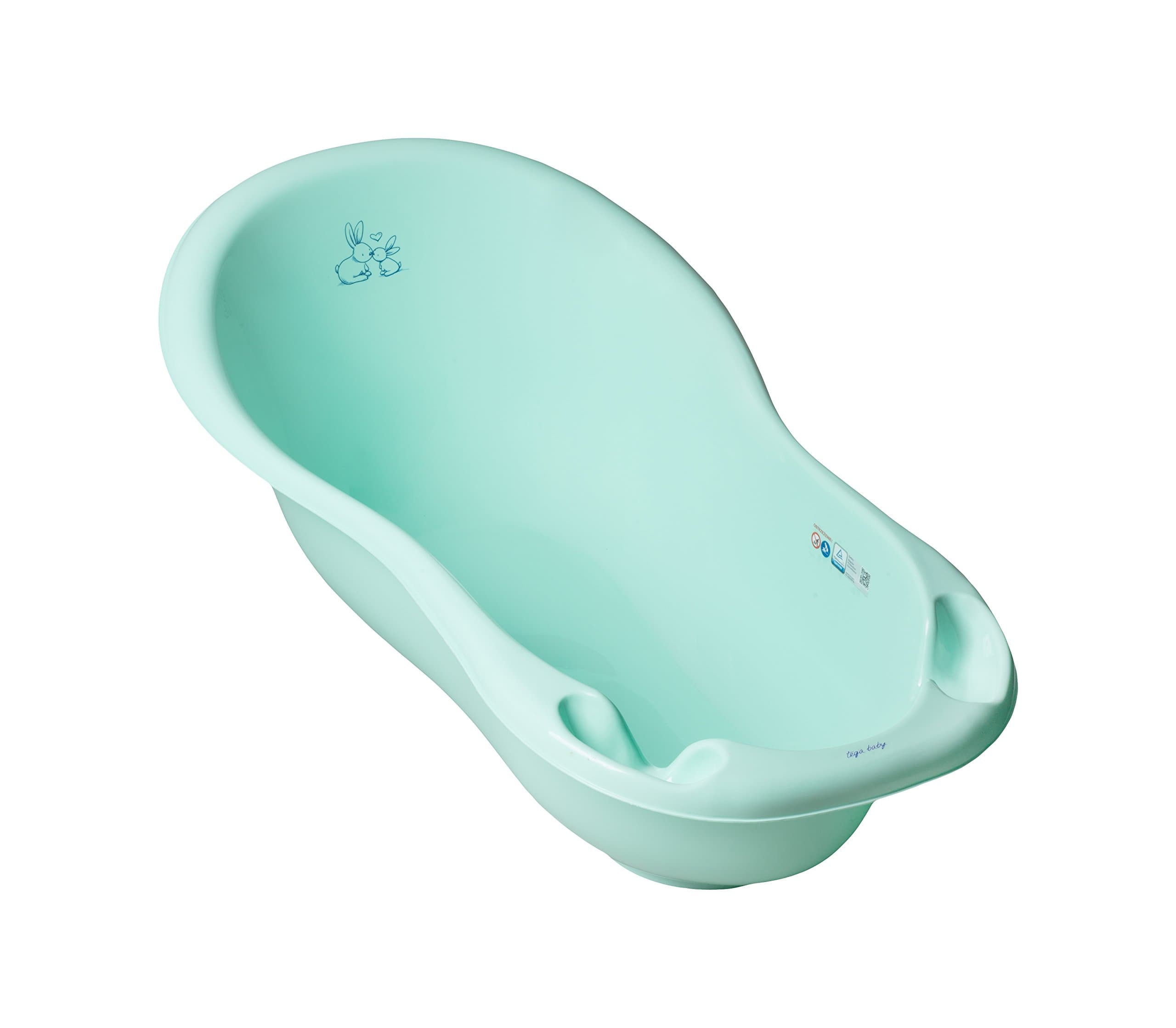 Large Baby Bath 102cm Drain - Bunnies Theme (Blue)