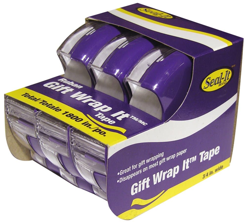 LePage's Seal It Gift Wrap Tape, 0.75 x 600 Inch, 3 pack (00506)