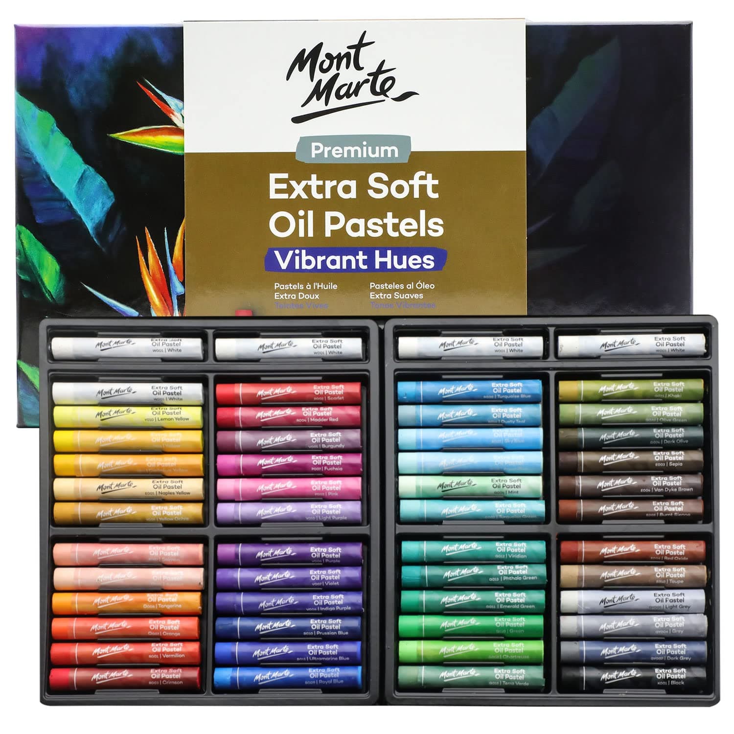 Extra Soft Oil Pastels 52pc, Assorted Bright Colors, Vibrant and Buttery, Versatile Art Pastels for Blending, Layering & Shading, Ideal for Art, Craft, Coloring and Sketching