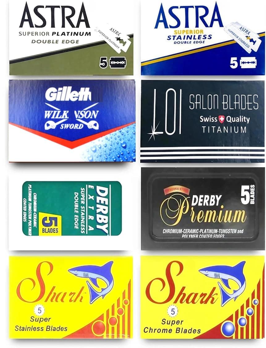 Astra-Derby-Shark-Voskhod Double Edge Sampler (40 8 different brands)