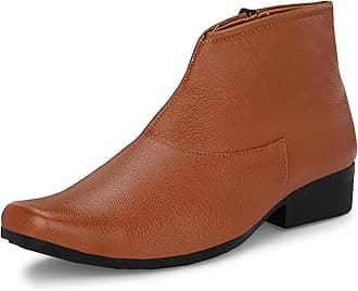 Shoe Island ® Chelsea-X ™ Fashionable White Leather Zipper High Ankle Length Casual Long Chelsea Boots for Men (IM8200)