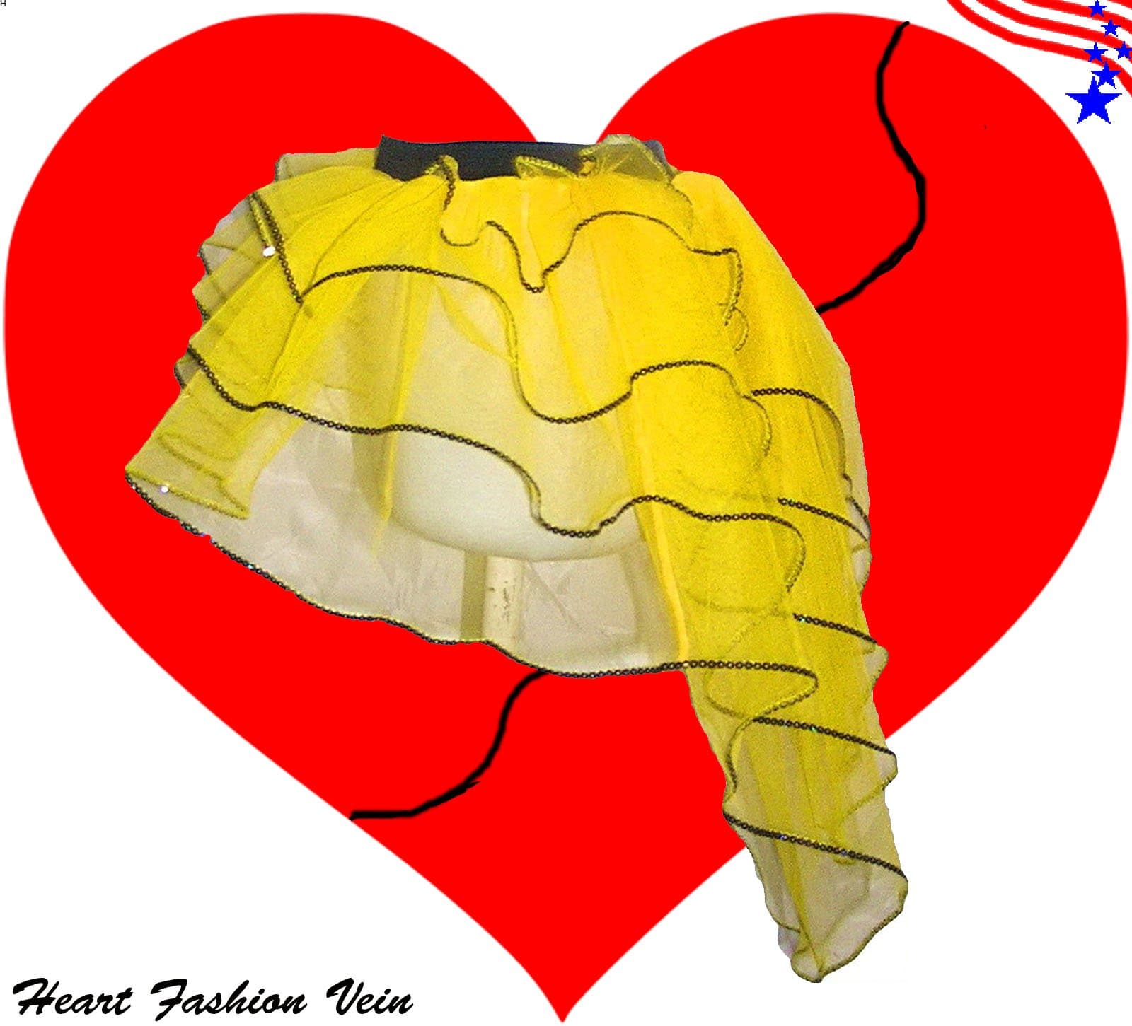 Yellow Peacock Bustle Black Sequins 5 Layer Tutu Skirt Halloween Bumble Bee