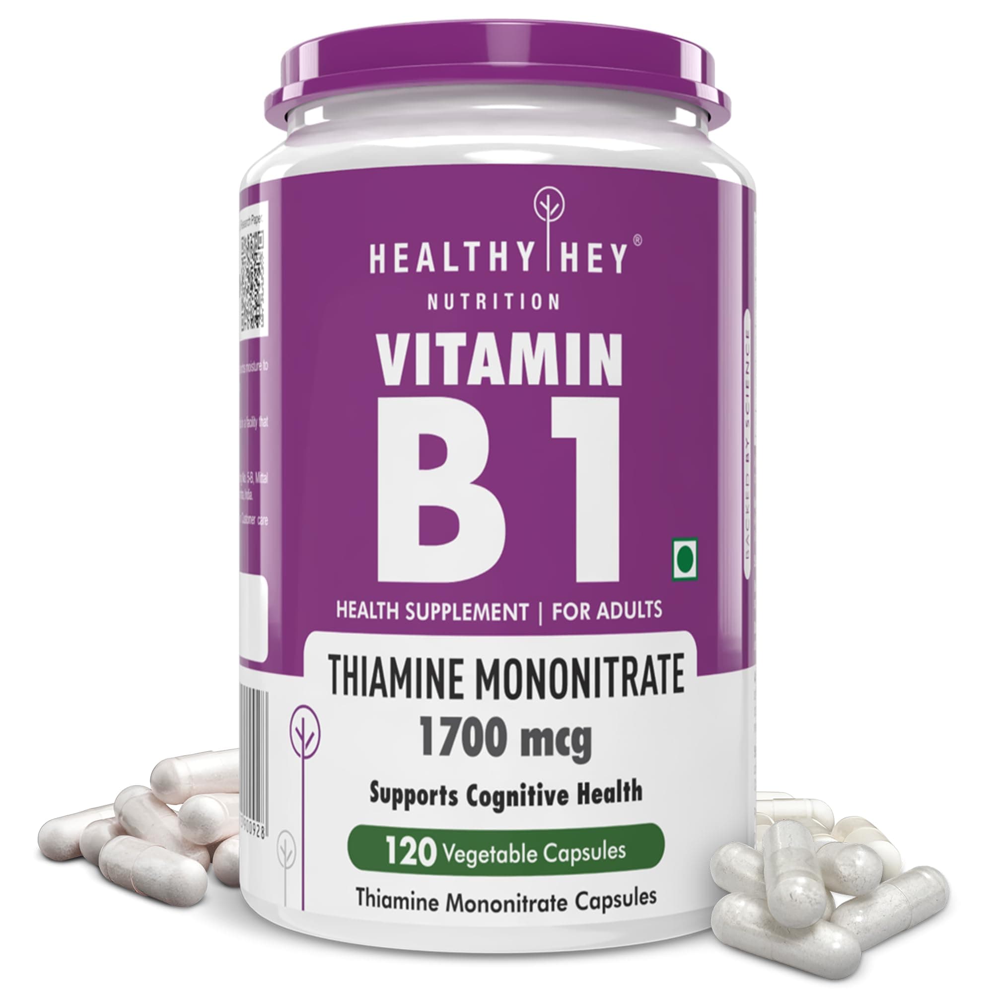 Vitamin B1 Thiamine -120 Veg Capsules