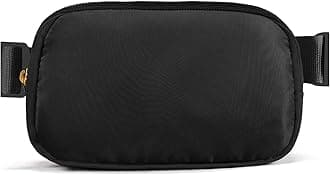 Belt Bag Zipper Fanny Pack Crossbody Bags for Women,Fashion Nylon Waist Packs, Water Repellent Two Way wear with Adjustable Strap Gifts for Teenage Girls Women Men(Black)