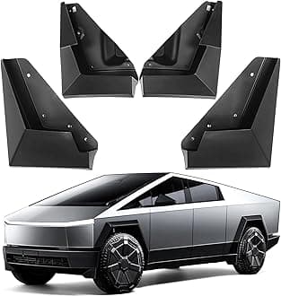 Mud Flaps Compatible with Tesla Cybertruck 2023 2024 Accessories,4PCS OEM Splash Guards All Weather Winter Vehicle Sediment Protection No Need to Drill Holes Tire Protector for 2024 Cybertruck