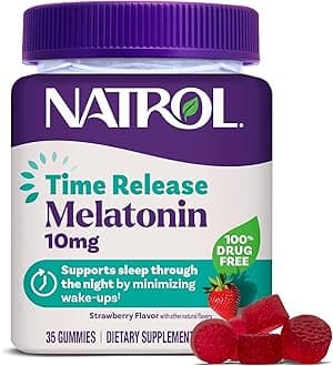 Natrol 10 mg Melatonin Gummies, Time Release Sleep Gummies for Adults, Minimi...
