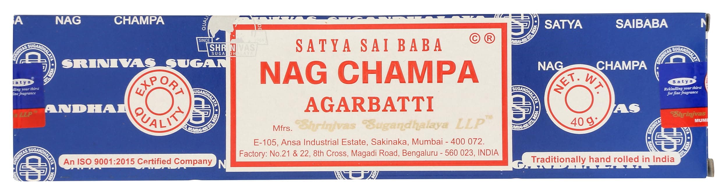 SATYA SAI BABA Nag Champa Incense, 1.41 OZ