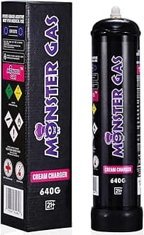 Whipped Cream Charger Nitrous Oxide Tank 1.1L N2O Whip Cream Charger 640g, Pack of 1
