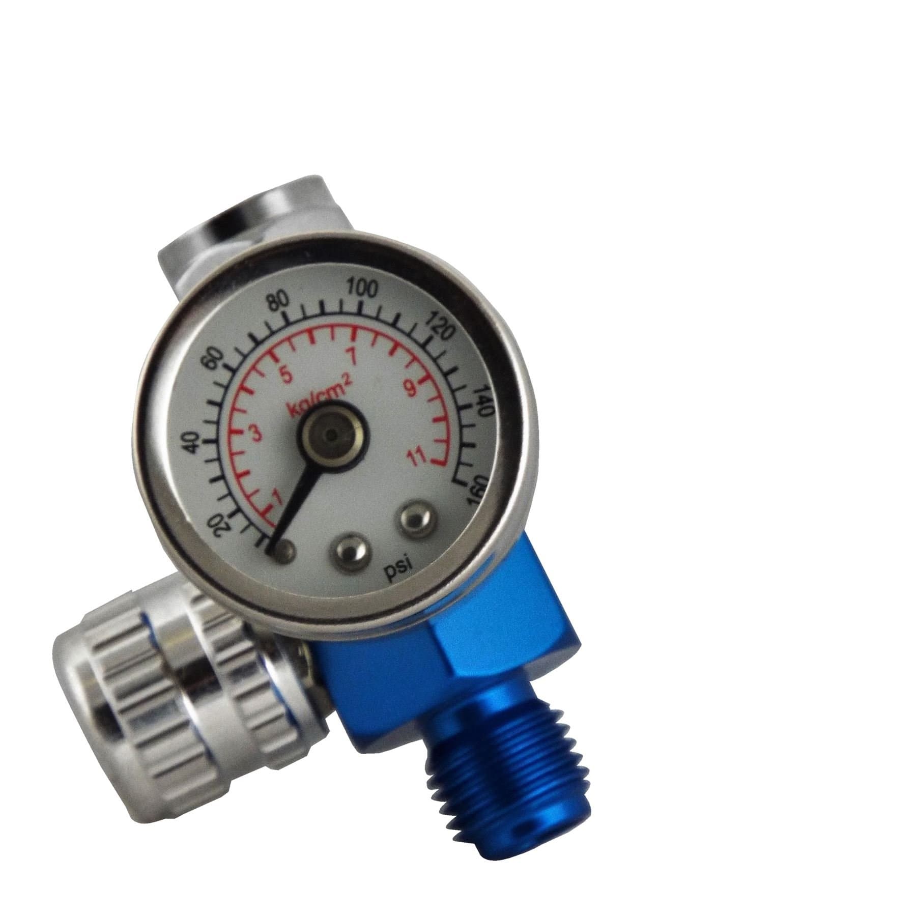 Fast Mover FMT3040. Quality Extra Small Mini Air Regulator For Spray Guns, Air blow guns and Sanders. Features a glass lens which isn't affected by the solvents