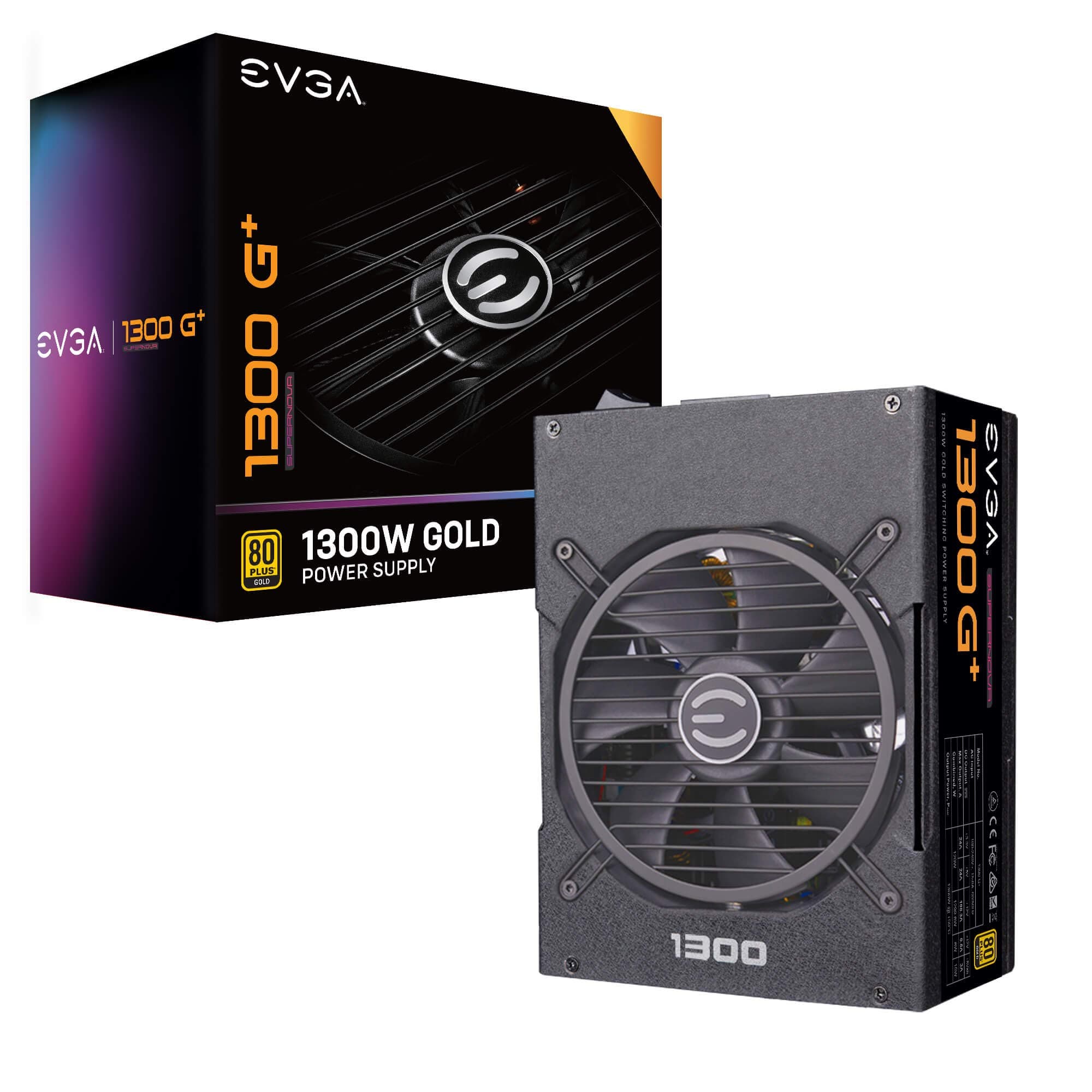 EVGA Supernova 1300 G+, 80+ Gold 1300W, Fully Modular, 10 Year Warranty, Includes Free Power On Self Tester, Power Supply 220-GP-1300-X1