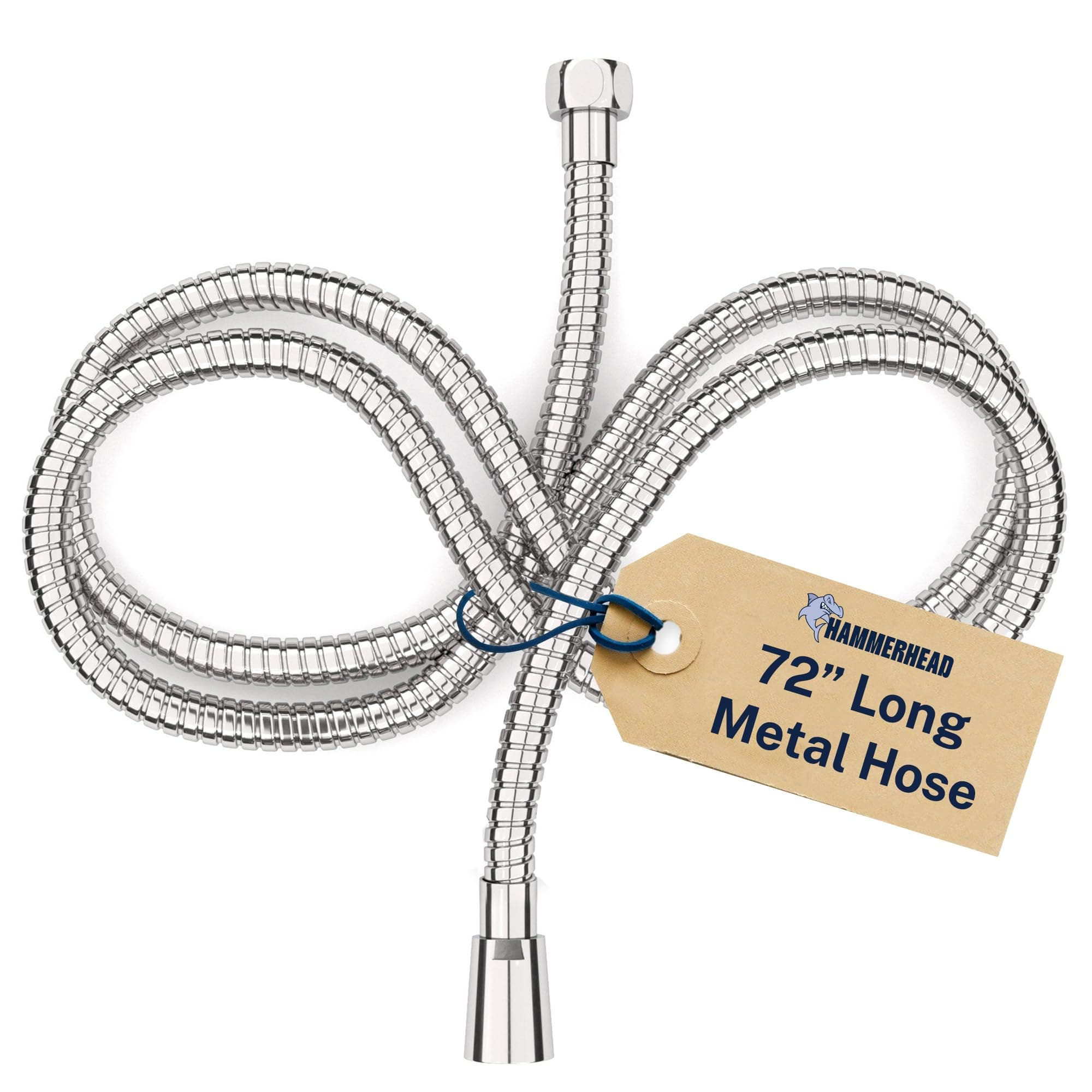 Solid Metal Shower Hose Attachment for Showerhead, Extra-Long 72-Inch Universal Replacement Hose for Hand held Shower, Chrome