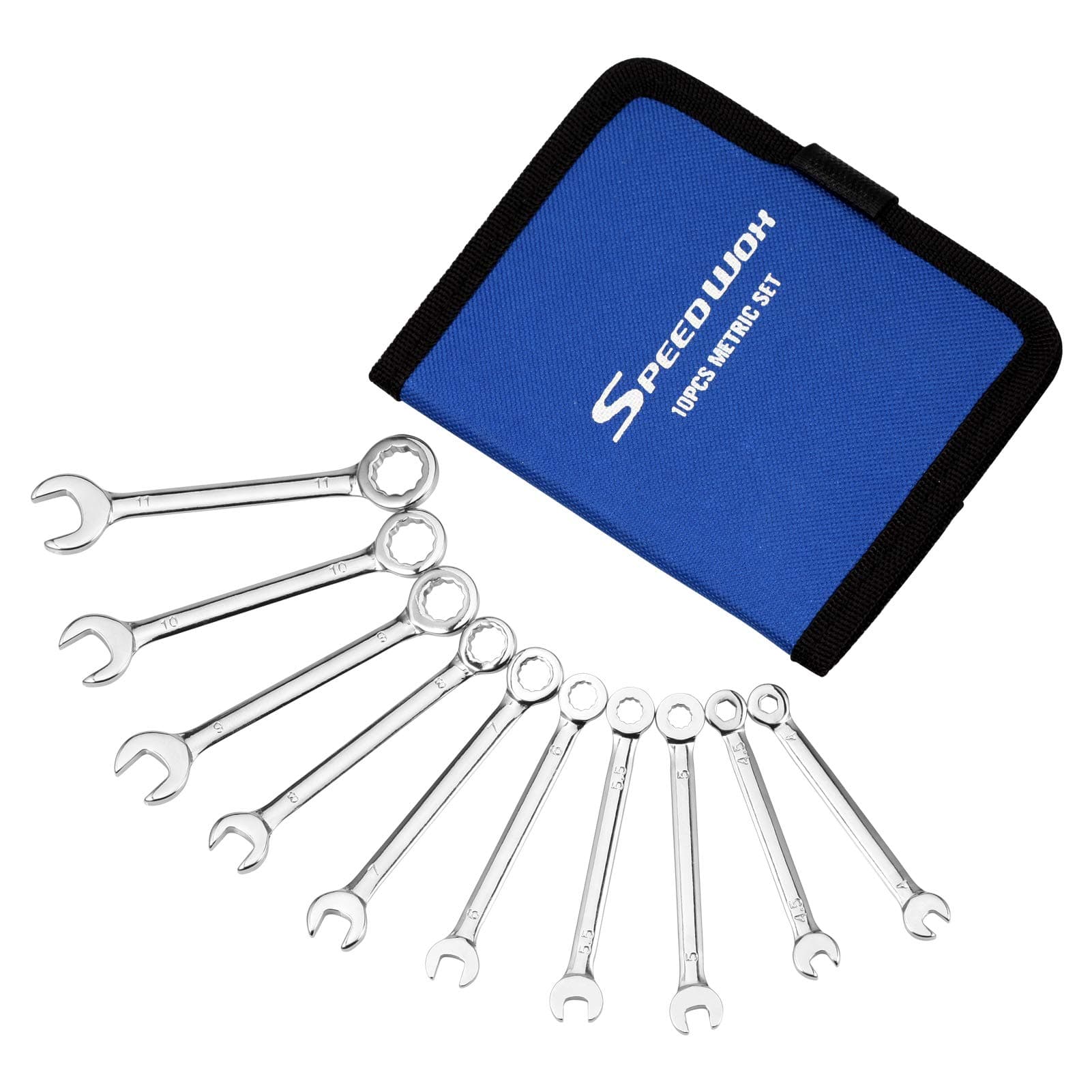 10 Pcs Mini Combination Wrench Set, 4-11mm Open and Box End for Automotive, Industry, Electronics, Mechanic, Home, Hobby - High Carbon Steel