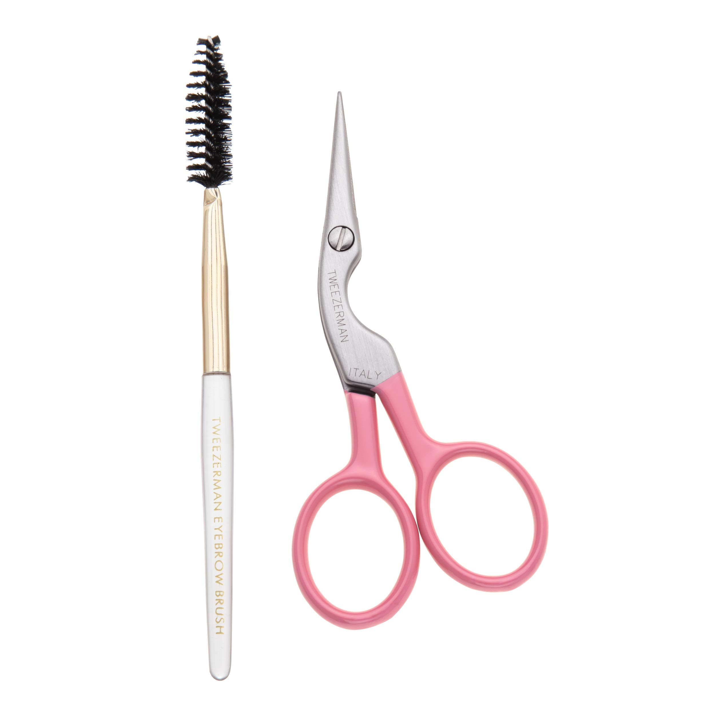 Exclusive Tea Rose Eyebrow Shaping Scissors & Brush - Eyebrow Trimming Set for Women and Men