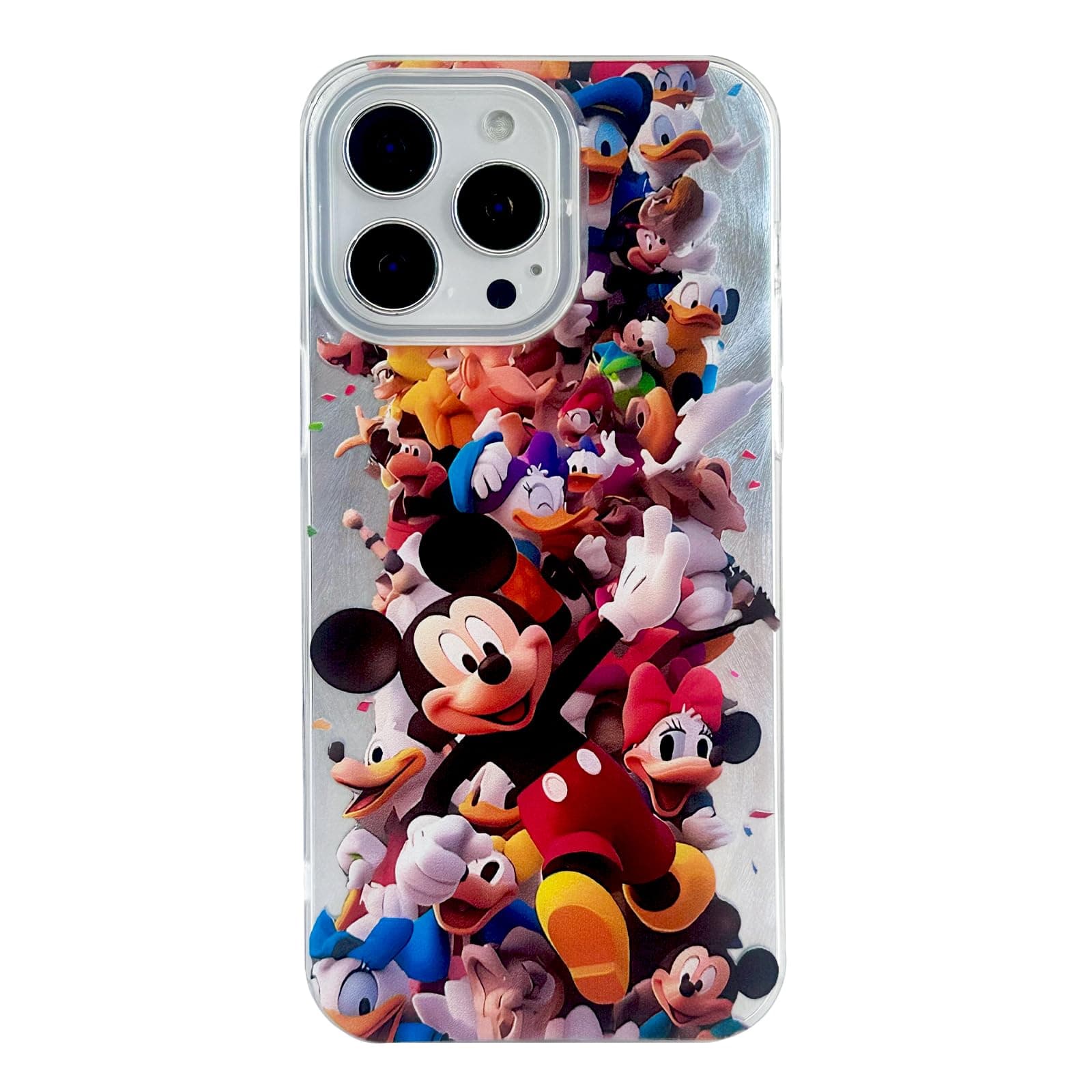 Cute Cartoon Case for iPhone 11,Silver Laser Feather Soft Bumper Shockproof Protective Case for Women Men Teens Kids(Middle-11)