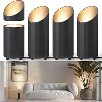 Uplighting Indoor Spotlight, 2 in 1 Detachable Up Lights Indoor Floor Can Light with 3000K GU10 Bulb, Spotlights for Plants Picture Home, 6.56FT Plug Cord & Foot Switch,4 Packs