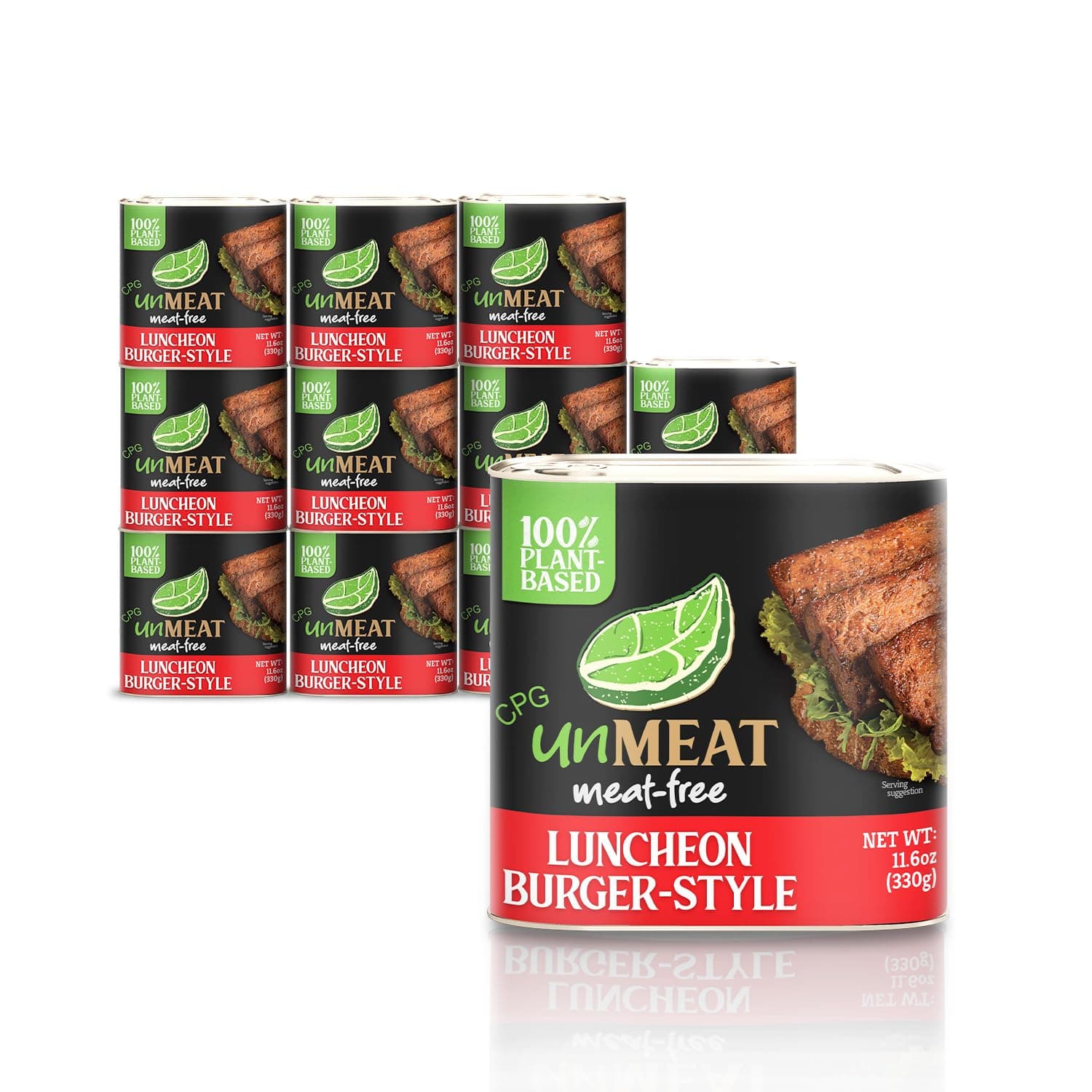 unMEAT Plant Based Meat | Easy to Prepare Plant Based Protein | Vegan Meat with Less Calories, Burger Style Luncheon Meat, (Pack of 12)