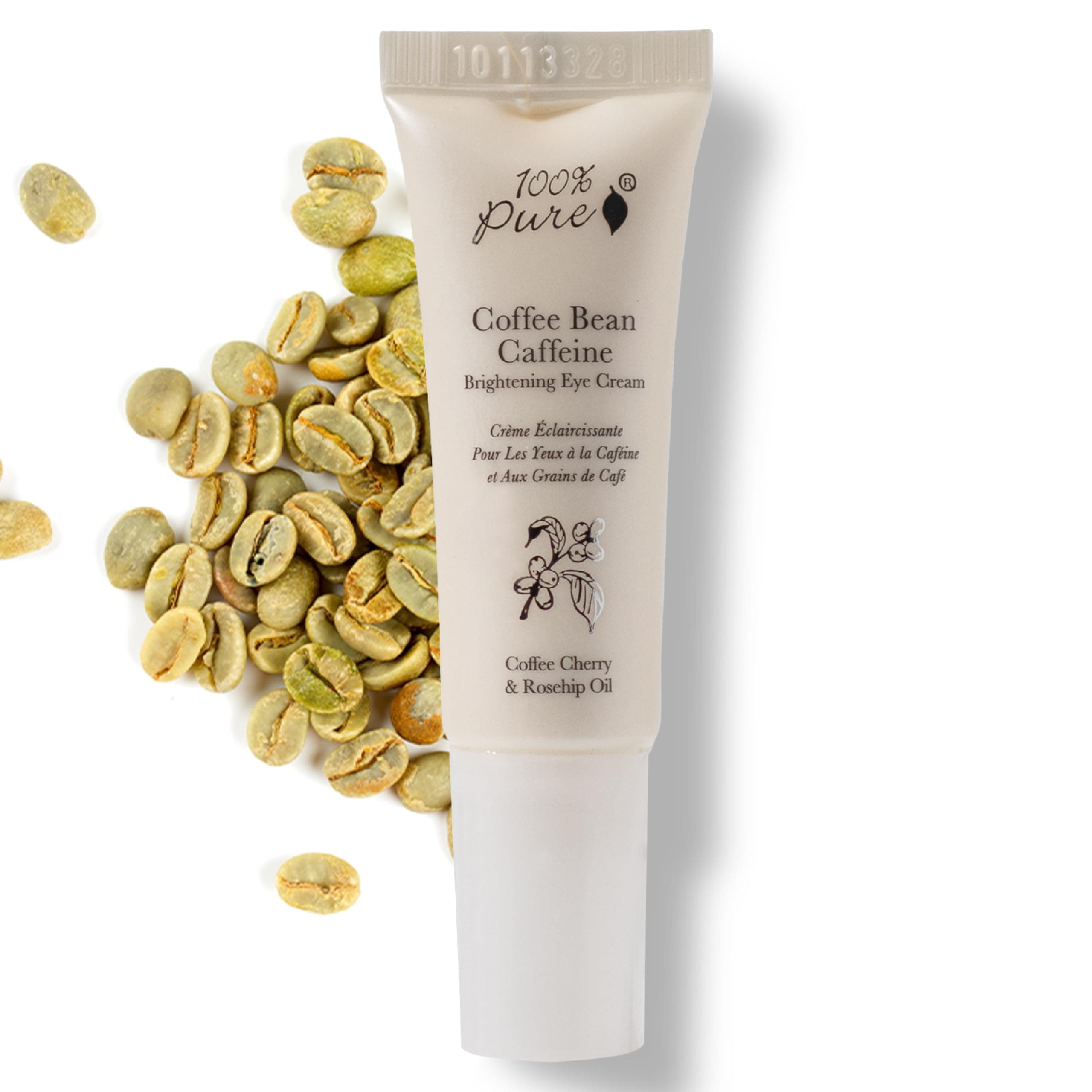 Pure Coffee Bean Caffeine Eye Cream, 0. 3 oz, anti-Inflammatory, Brightens Dark Circles, Concentrated with Potent anti-aging Vitamins, antioxidant s, and Nourishing Rosehip Oil