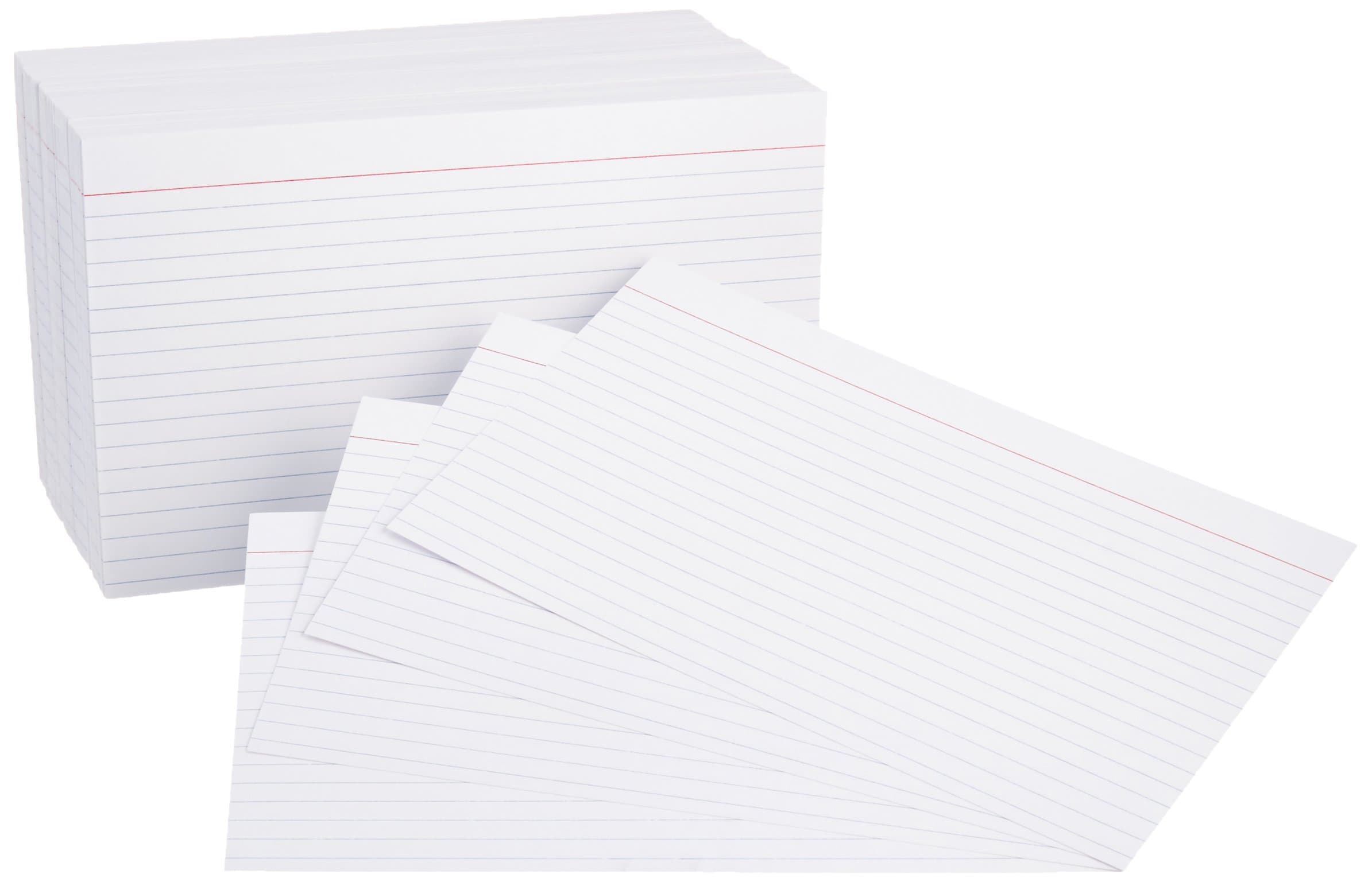 Ruled Lined Index Cards for Studying and Note Taking, White, 5" x 8", 500 Count (5 Pack of 100)