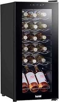 Dellonda Baridi 18 Bottle Wine Cooler Fridge with Digital Touch Screen Controls & LED Light, Black - DH6