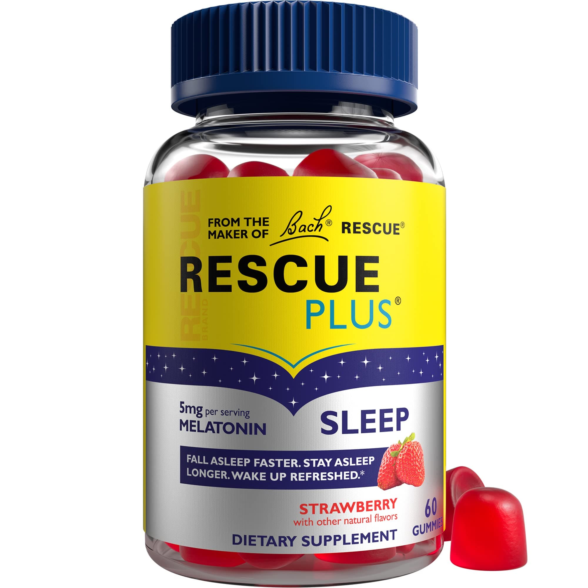 RESCUE - Plus Sleep Gummies, Strawberry,60 Count
