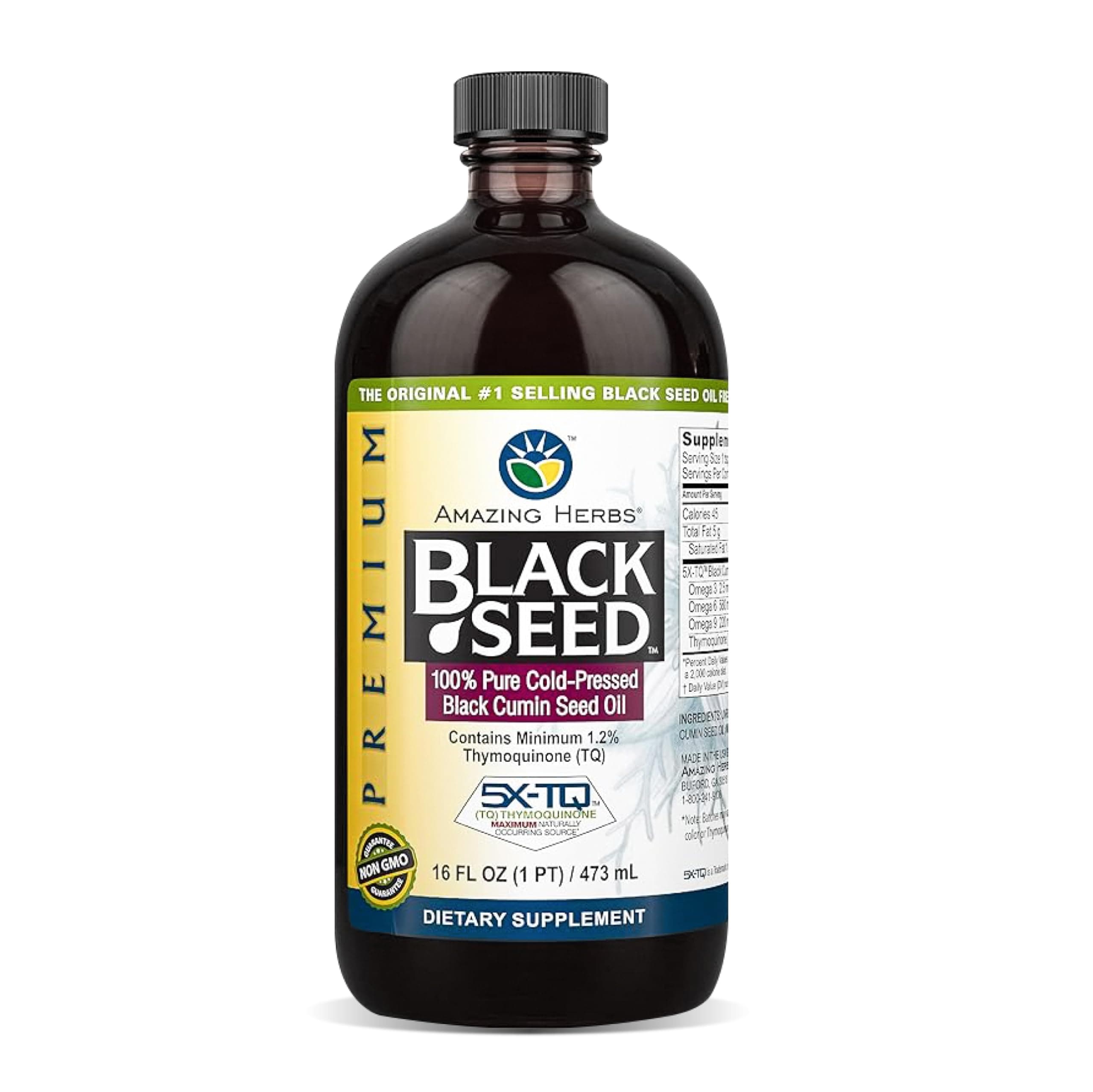 Amazing Herbs Cold-Pressed Black Seed Oil - 16oz